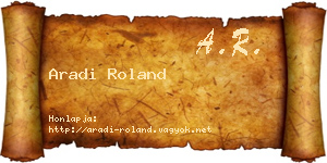 Aradi Roland névjegykártya